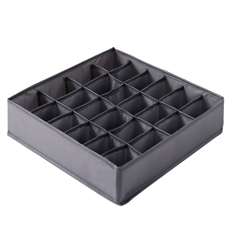 24 Compartment Underwear Sock Storage Box Washable Dark grey 0 - Tophatter Daily Deals