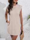 Round Neck Cap Sleeve Mini Dress Dust Storm Casual Dresses - Tophatter Daily Deals