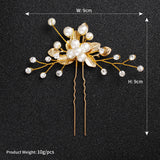 Bridal Jewelry Headdress Handmade Pearl U-shaped Head Flower Hairpin 0 - Tophatter Daily Deals