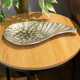 Exquisite Silver Aluminium Angel Wing Display Dish | Feather Trinket Vanity Tray Trinket Dish - Tophatter Daily Deals