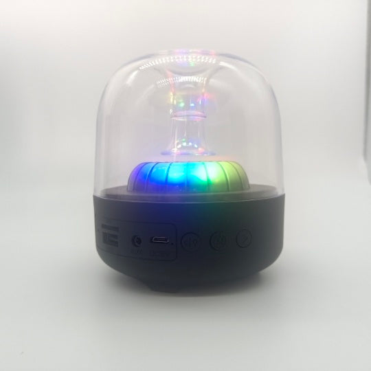 Blue Glass Speaker Desktop MINI Computer Bass White USB 0 - Tophatter Daily Deals