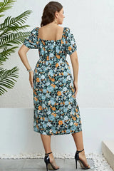 Floral Split Short Sleeve Dress Casual Dresses - Tophatter Daily Deals
