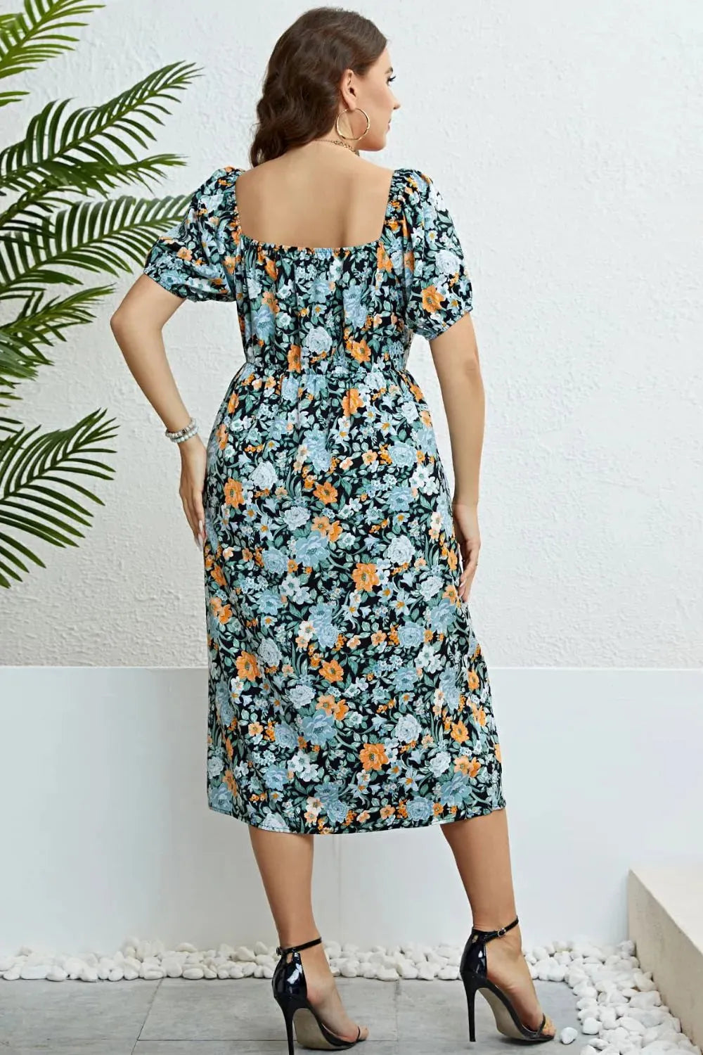 Floral Split Short Sleeve Dress Casual Dresses - Tophatter Daily Deals
