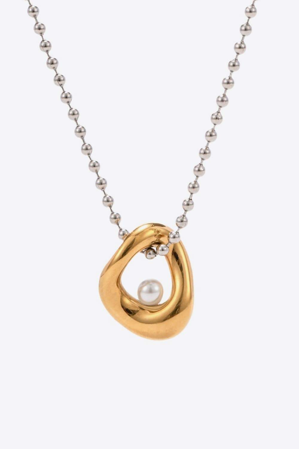 18K Gold-Plated Synthetic Pearl Peandant Necklace Gold One Size Necklaces - Tophatter Daily Deals