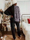 Leopard Round Neck Sweatshirt and Pants Lounge Set Loungewear Sets - Tophatter Daily Deals