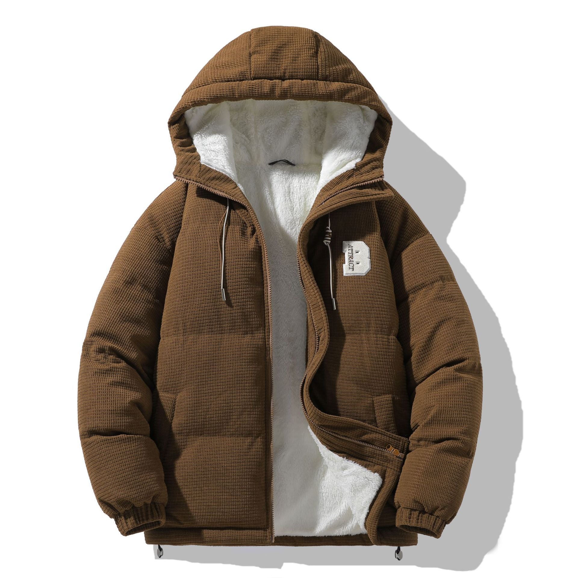 Insulating Men Puffer Jacket - Quilted Corduroy, Winter Caramel 3D Changing Face Moving Picture Frame - Tophatter Daily Deals