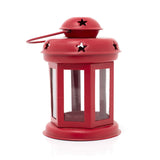 Red Moroccan Style Metal Lantern Tealight Holder | Tea Light Candle Lantern Lantern - Tophatter Daily Deals