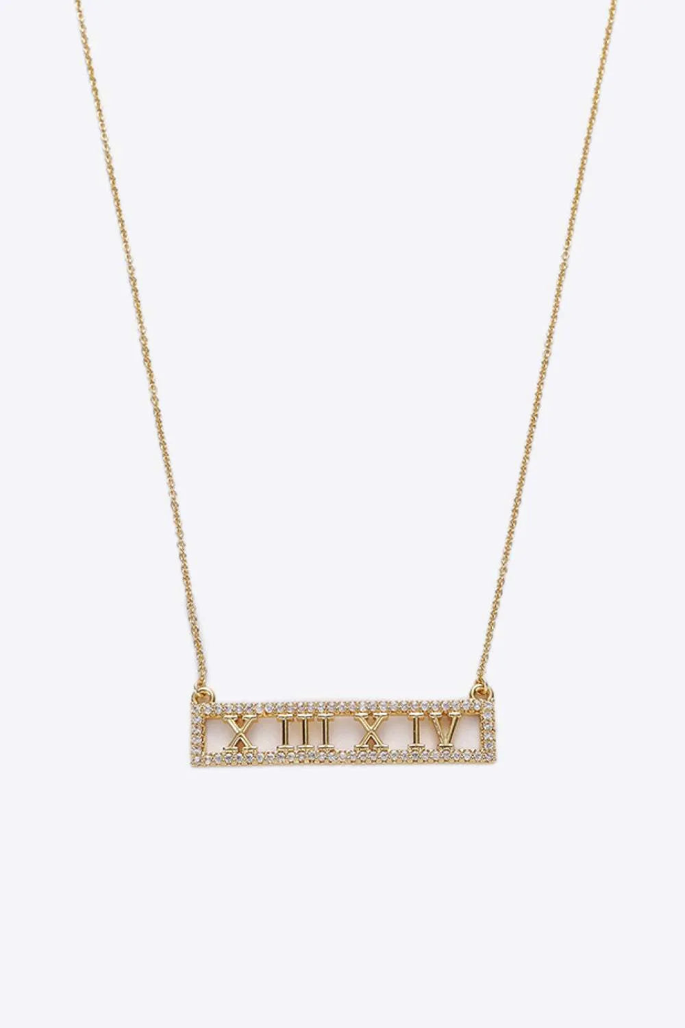 Inlaid Cubic Zirconia Bar Pendant Necklace Necklaces - Tophatter Daily Deals