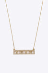 Inlaid Cubic Zirconia Bar Pendant Necklace Necklaces - Tophatter Daily Deals