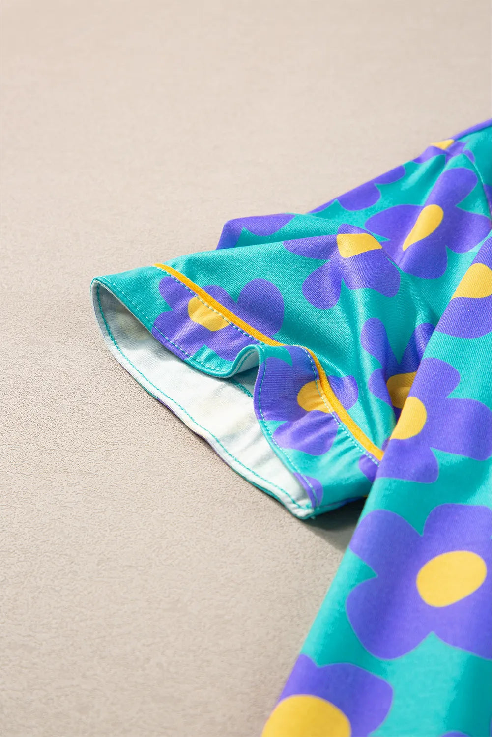 Green Flower Print Short Sleeve Shirt Pajamas Set Loungewear & Sleepwear/Sleepwear - Tophatter Daily Deals