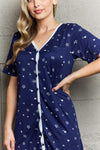 MOON NITE Quilted Quivers Button Down Sleepwear Dress Sleep Dresses - Tophatter Daily Deals