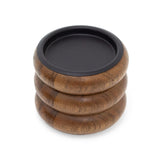 Walnut Pillar Candle Holder | Wooden Candlestick for Pillar Candles - 8cm Candle Holder - Tophatter Daily Deals