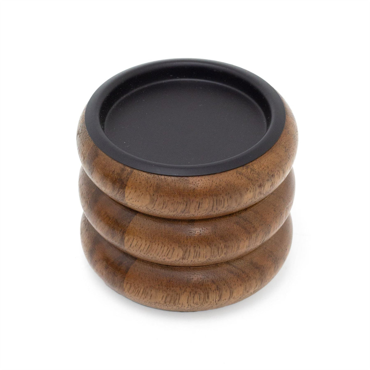 Walnut Pillar Candle Holder | Wooden Candlestick for Pillar Candles - 8cm Candle Holder - Tophatter Daily Deals
