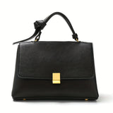 Top Handle Flap Handbag with Gold Clasp and Crossbody Strap Black Handbags & Wallets - Tophatter Daily Deals