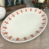Gingerbread Ceramic Oval Plate | Festive Serving Platter for Christmas - 34cm Plate - Tophatter Daily Deals