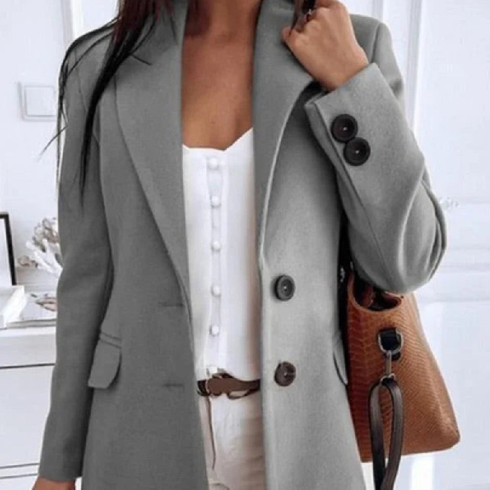 Fitted Classic Women's Wool Coat - Longline Slim Fit Woolen 3D Changing Face Moving Picture Frame - Tophatter Daily Deals