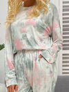 Tie-Dye Round Neck Top and Drawstring Pants Lounge Set Loungewear Sets - Tophatter Daily Deals