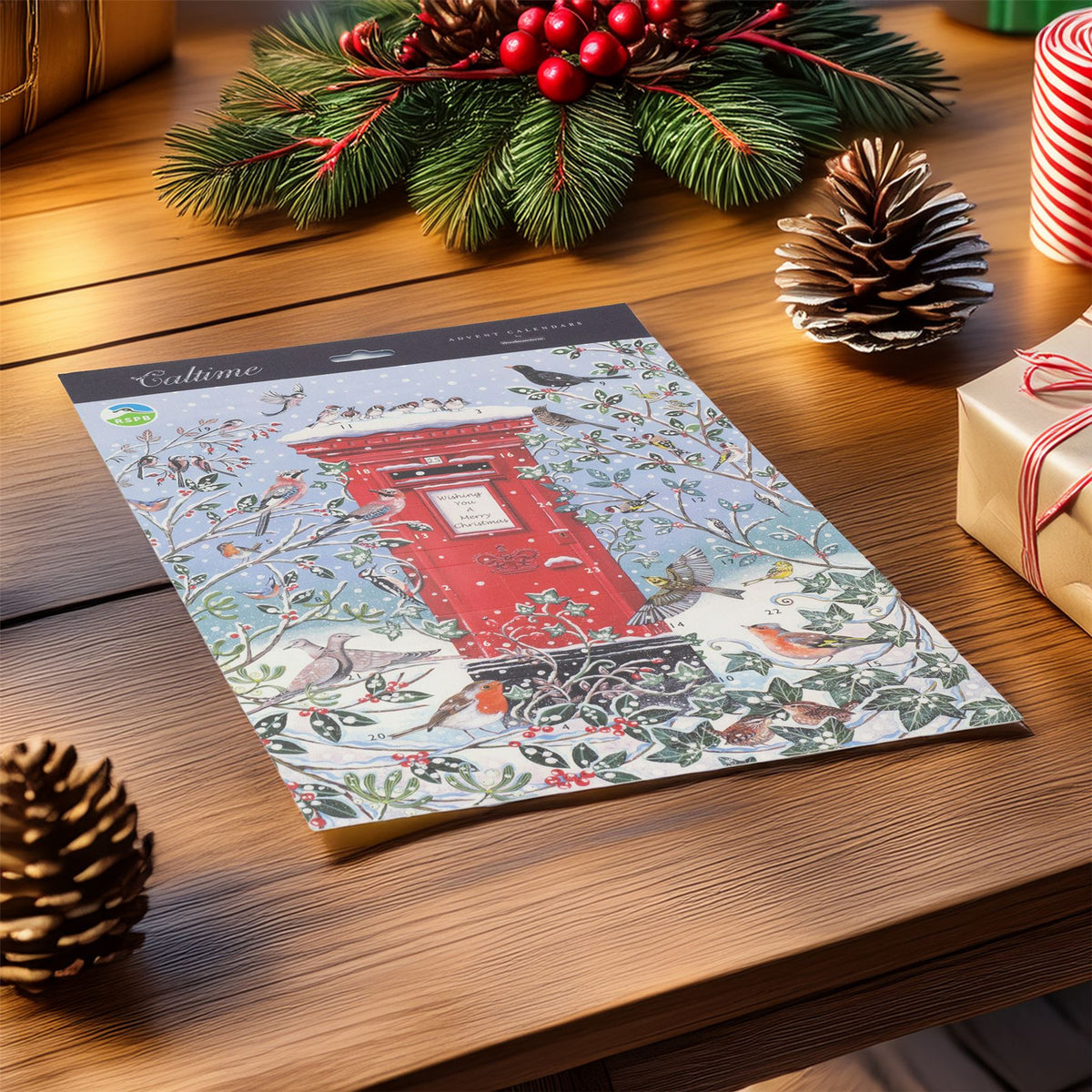 RSPB Christmas Postbox Advent Calendar | Traditional Picture Advent Calendar Advent Calendar - Tophatter Daily Deals