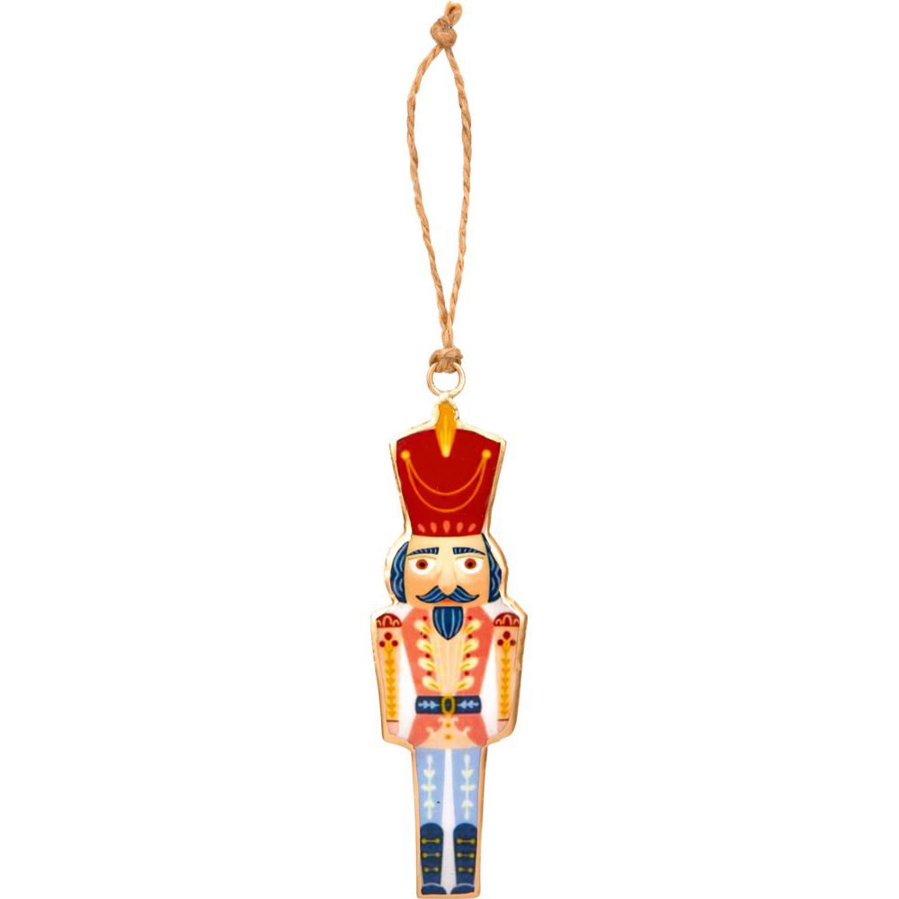 Nutcracker Christmas Bauble | Vintage Metal Soldier Tree Ornament with Twine Baubles - Tophatter Daily Deals