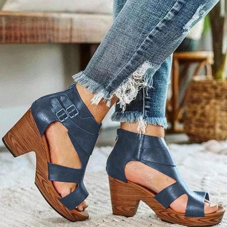 All-match Women's Shoes Mid-heel Shoes Blue 0 - Tophatter Daily Deals