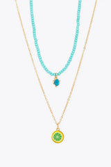 Fruit Pendant Double-Layered Necklace Mint Blue One Size Necklaces - Tophatter Daily Deals