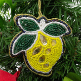 Lemon Beaded Christmas Tree Bauble | Colourful Fruit-shaped Tree Ornaments Baubles - Tophatter Daily Deals