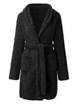 Tie Waist Hooded Robe Sleep Dresses - Tophatter Daily Deals