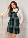 Plus Size Plaid Wide Strap Overall Dress Casual Dresses - Tophatter Daily Deals