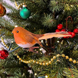 Clip on Robin Decoration | Christmas Tree Robin Ornament with Silver Clip Tree Decoration - Tophatter Daily Deals