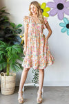 Heimish Full Size Floral Ruffled V-Neck Dress Casual Dresses - Tophatter Daily Deals