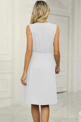 Pocketed V-Neck Wide Strap Dress Casual Dresses - Tophatter Daily Deals