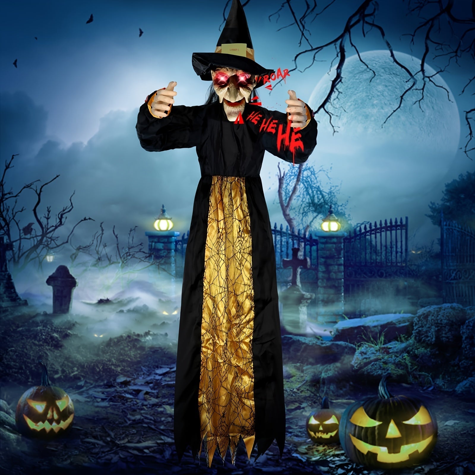 Motion-Activated Witch Sound Sensing Halloween Decoration Halloween - Tophatter Daily Deals
