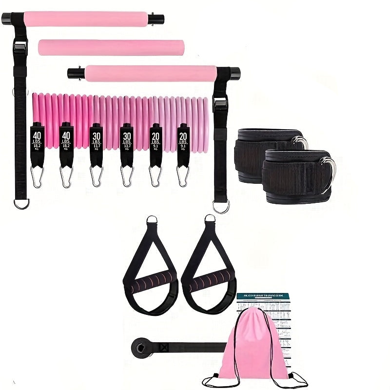 Pilates Stick Resistance Belt Fitness Set (14pcs) Accessories > Resistance Bands - Tophatter Daily Deals