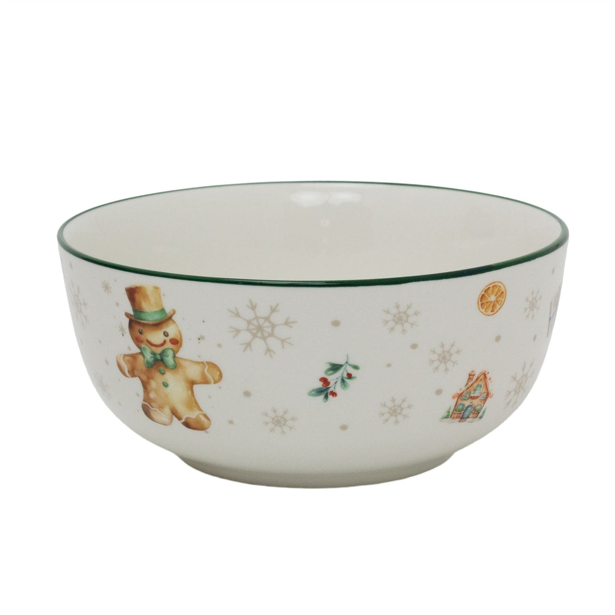 Gingerbread Christmas Bowl | Ceramic Bowl for Snacks, Soups & Desserts Bowl - Tophatter Daily Deals