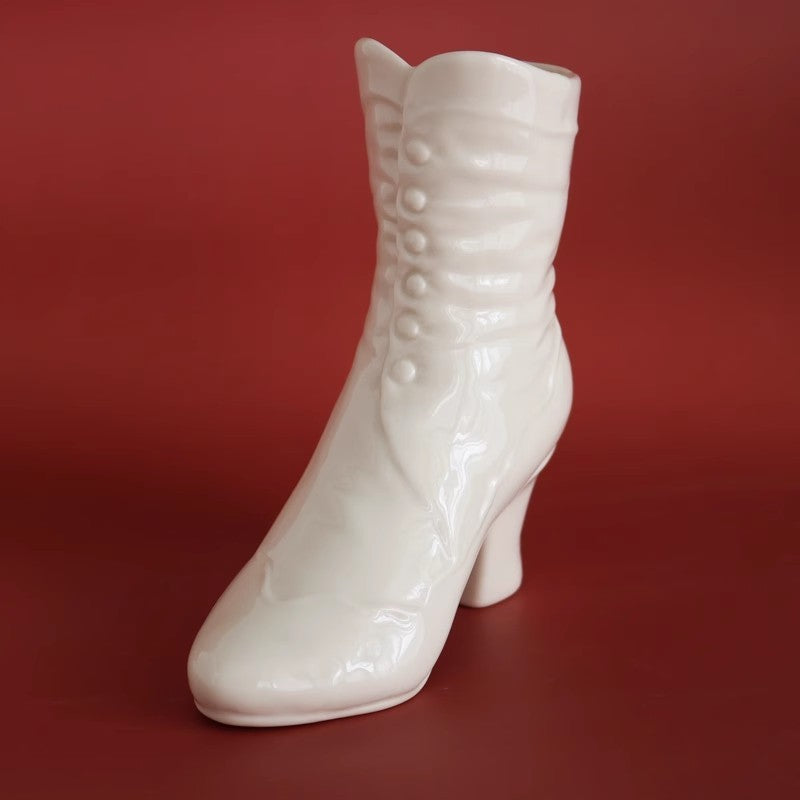 High Heel Ceramic Vase Boots - Tophatter Daily Deals