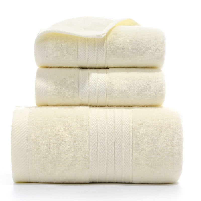 Bath Towel Three-piece Gift Box Fish bone beige 0 - Tophatter Daily Deals