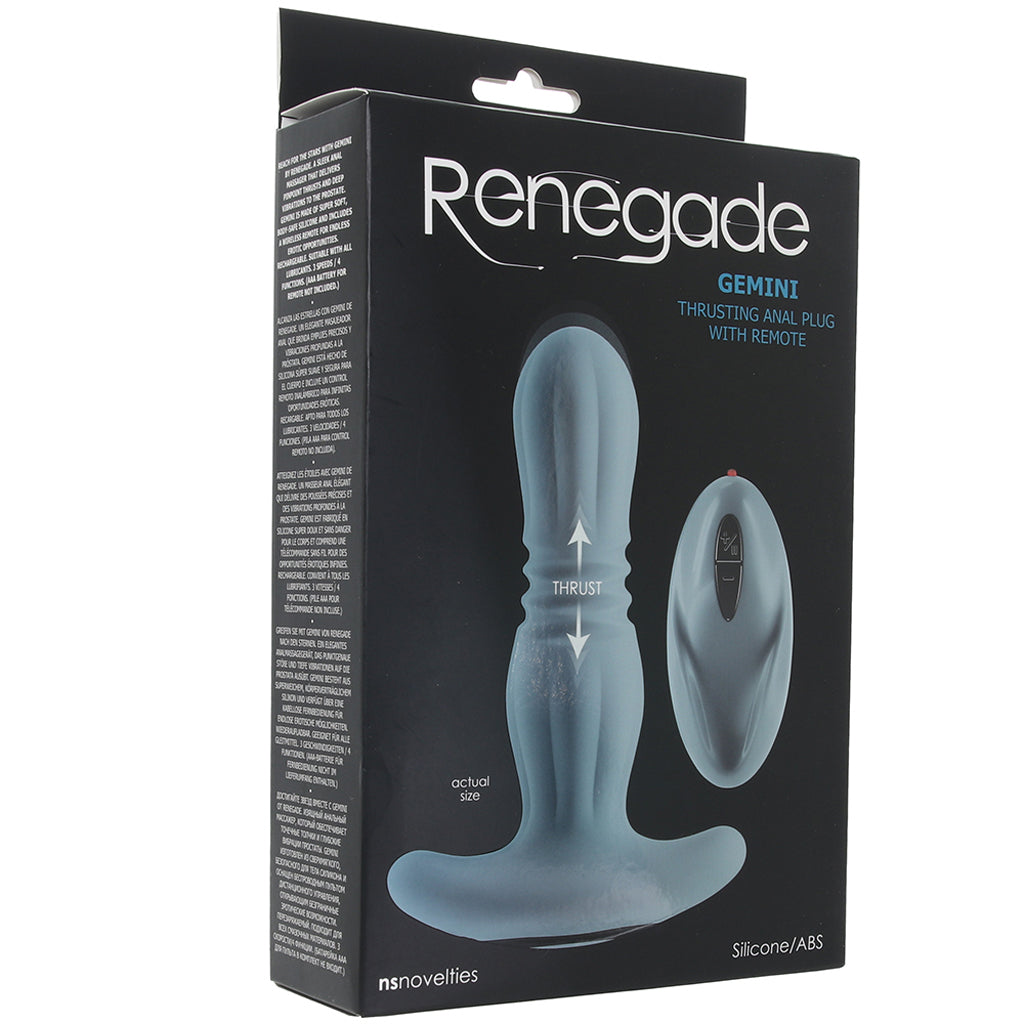 Renegade Gemini Thrusting Anal Plug with Remote in Grey - Tophatter's Vibrator Deals Online Anal Sex Toys > Anal Vibrators - Tophatter Daily Deals