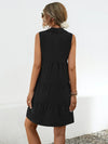 Button Up Sleeveless Mini Dress Casual Dresses - Tophatter Daily Deals