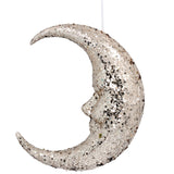 Gold Sparkling Moon Hanging Decoration | Glitter Crescent Moon Ornament - 24cm Ornament - Tophatter Daily Deals