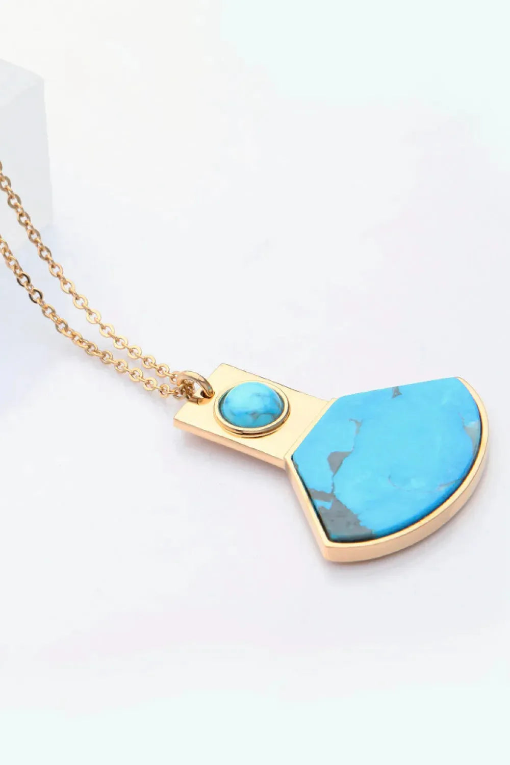 18K Gold Plated Turquoise Pendant Necklace Necklaces - Tophatter Daily Deals