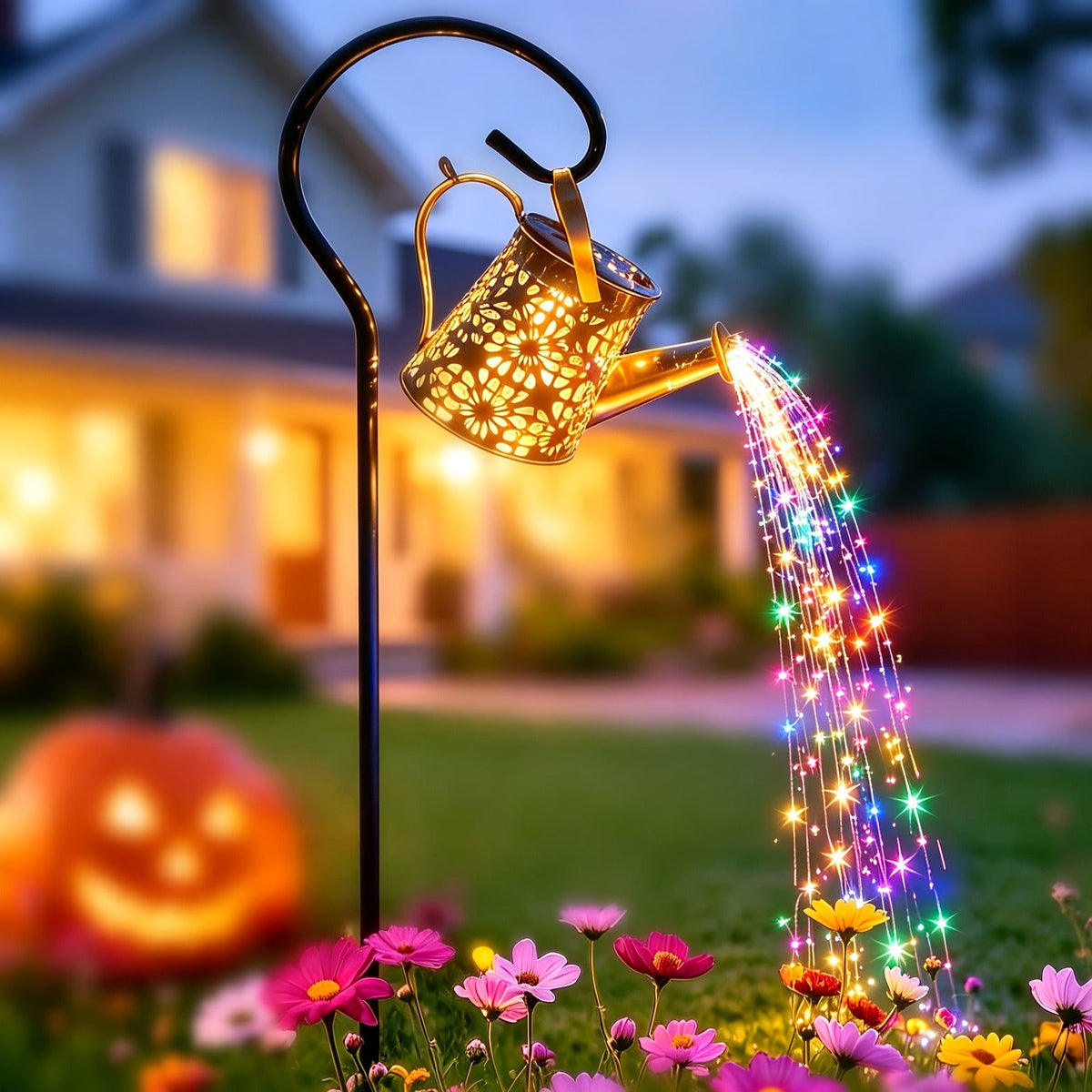 Solar Watering Can String Light with 60 LEDs, Color Changing Multicolor LED String Lights - Tophatter Daily Deals
