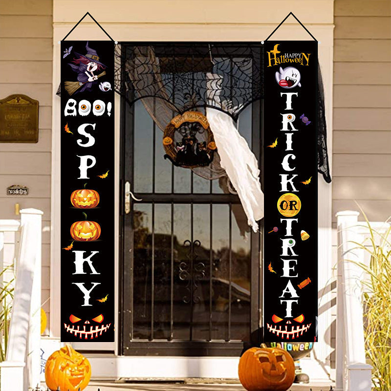 Halloween Doorway Banners Pair Oxford Cloth 180x30cm 3D Changing Face Moving Picture Frame - Tophatter Daily Deals