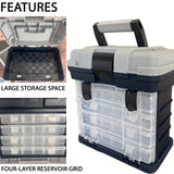 4-Tier Portable Fishing Tackle Storage Box Outdoor > Fishing - Tophatter Daily Deals