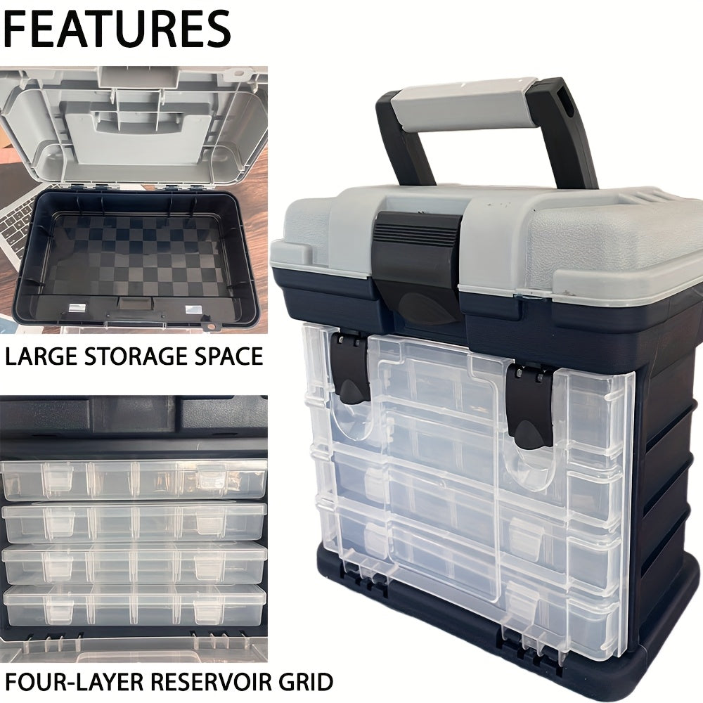4-Tier Portable Fishing Tackle Storage Box Outdoor > Fishing - Tophatter Daily Deals