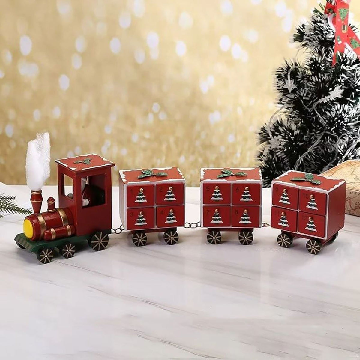 Santa Express Train Christmas Advent Calendar | Wooden Train Advent Calendar Advent Calendar - Tophatter Daily Deals