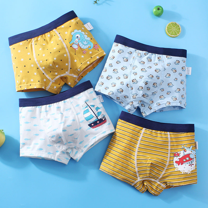 Boys Cartoon Cotton Boxer Shorts Suit Seahorse Vacations 0 - Tophatter Daily Deals
