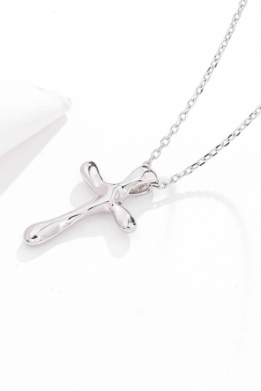 Cross Pendant 925 Sterling Silver Necklace Silver One Size Necklaces - Tophatter Daily Deals