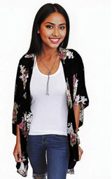 Beautiful summer Digital Print Cardigan women's fashion Black 0 - Tophatter Daily Deals