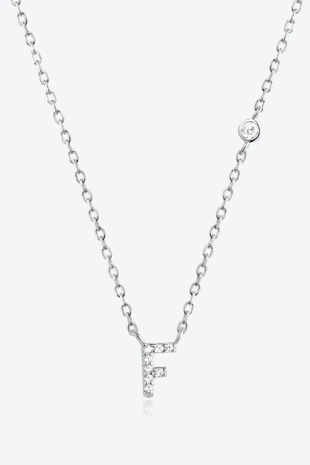 A To F Zircon 925 Sterling Silver Necklace F Silver One Size Necklaces - Tophatter Daily Deals