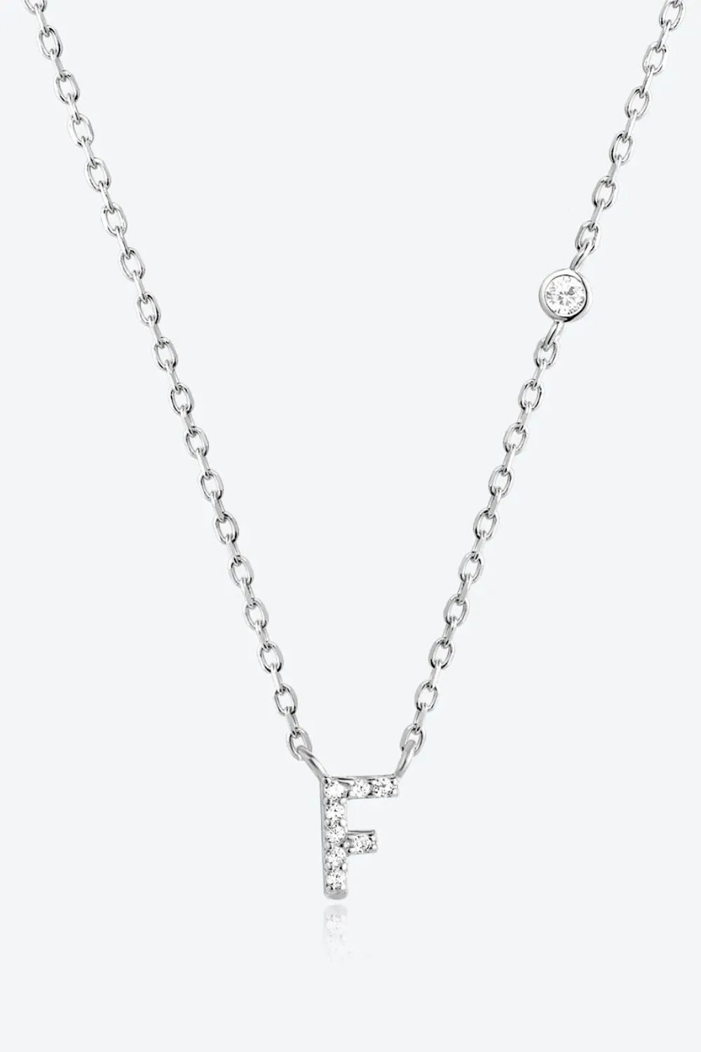 A To F Zircon 925 Sterling Silver Necklace F Silver One Size Necklaces - Tophatter Daily Deals